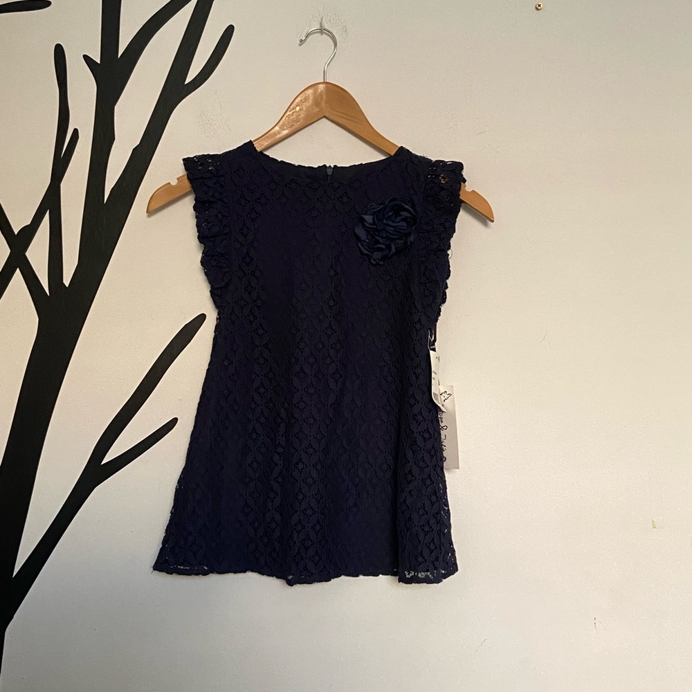 NWT Pippa & Julie girls navy lace dress